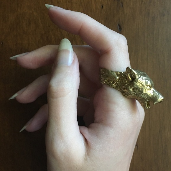 Wolf Head Ring, Solid Brass, Hand Crafted - Picture 2 of 7